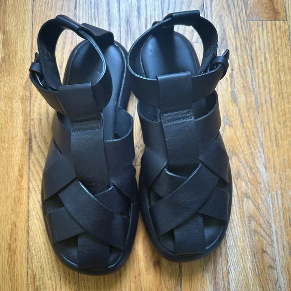 COS Black Leather fisherman Sandals size US 7/ EURO 38 - Picture 4 of 7
